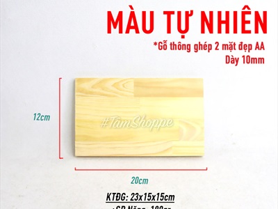 Tấm gỗ chữ nhật Decor lót ly - làm Handmade PHOIGO-01